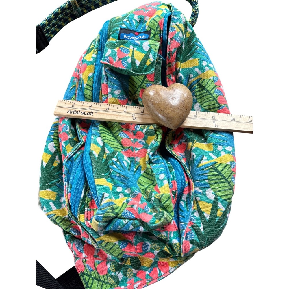 Kavu Rope Bag Tropical Floral Cotton Canvas Sling Backpack Multicolor Crossbody - Picture 9 of 12